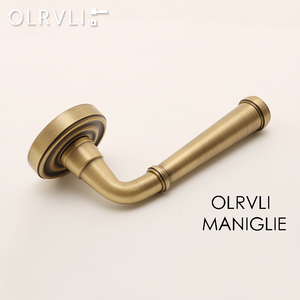 olrvli黄铜美式中式古铜色门锁磁力静音复古法式室内实木双开门锁