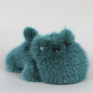 财大气粗的河马水貂毛皮草挂件汽车后视镜挂件玩偶钥匙扣包包挂饰