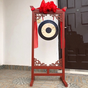 黑圈铜锣架子36公分40cm金色50厘米敲锣庆典黑边锣鼓架全套花窗锣