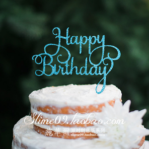 happy birthday蛋糕插牌生日派对甜品字母插牌装饰caketoppers86