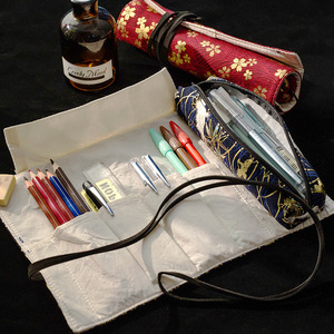 卷笔袋子中国风复古传统经典美创意个性文具盒古代卷帘子母笔袋