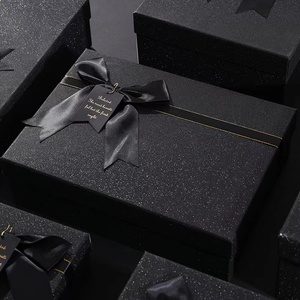 黑色礼盒520礼物盒空盒蝴蝶结礼品盒子生日包装盒高档礼盒大小号