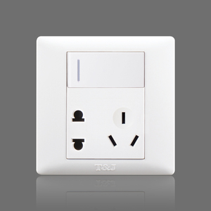 tj天基悦庭白色86型家用开关插座面板正品 单控双联五孔usb电脑扦