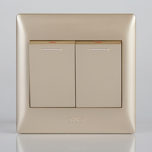 天基悦庭86型香槟金色墙壁开关插座面板正品套餐 单双联五孔USB扦