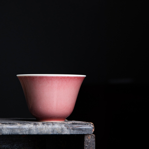 独清 原矿豇豆红主人杯 景德镇陶瓷纯手工功夫茶具茶杯品茗杯单杯