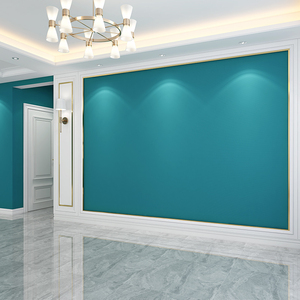 墙布无缝全屋卧室纯色北欧孔雀蓝电视背景墙客厅现代简约壁布轻奢