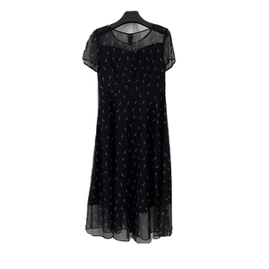 伊蕾珂/鑫慕芭莎m22b-066女时尚2022夏装新款印花网纱显瘦连衣裙