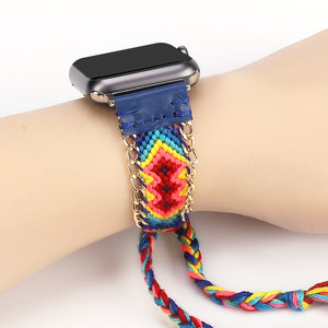 苹果apple watch4/5手表编织表带iwatch3/2/1中国风民族腕带男42一二