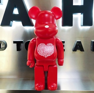 bearbrick暴力熊积木熊潮流公仔手办模型摆件玩偶纯红色爱心400%