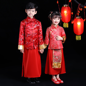 宝宝唐装中国红冬男
