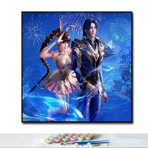 国漫斗罗大陆唐三 小舞diy数字油画手工填色油彩画背景装饰挂画画
