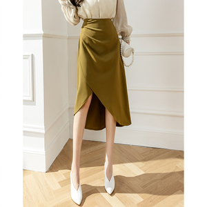 半身裙秋季裙子女款高腰包臀裙中长裙通勤穿搭半裙职业工作半步裙