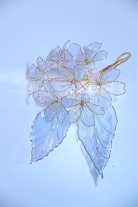 清梦阁手作   渐变蓝紫樱花原创设计造花液水晶花簪子新娘发饰