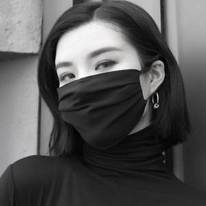 黑色真丝纱口罩女夏季薄款防晒透气易呼吸加大开车遮阳紫外线防风