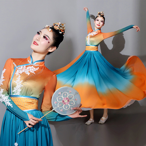 蒙古舞蹈演出服女新款民族风艺考草原鸿雁舞表演蒙古袍蒙族舞服装