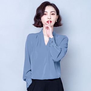 2020春秋新款长袖衬衫唯品会特卖专柜正品牌女装真丝显瘦上衣衬衣
