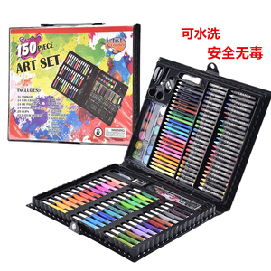 150件套儿童绘画笔移动画室礼盒套装水彩笔蜡笔儿童美术绘画工具
