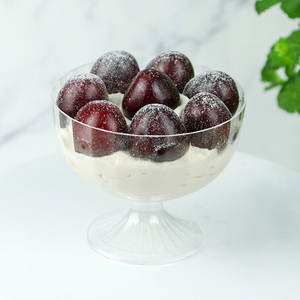 创意高脚慕斯杯200ml硬质加厚冰激凌木糠甜品布丁一次性塑料酒杯