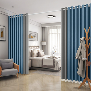 门帘房间隔断帘神器卧室分隔帘子免打孔客厅窗帘屏风帘 遮挡租房