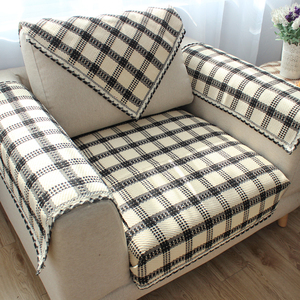 粗棉线地中海格子咖啡田园小清新春季沙发垫布艺沙发巾靠背巾四季