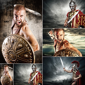 00欢唱商贸城淘宝古希腊骑士战龙盔甲模型罗马铠甲勇士创意酒吧摆件