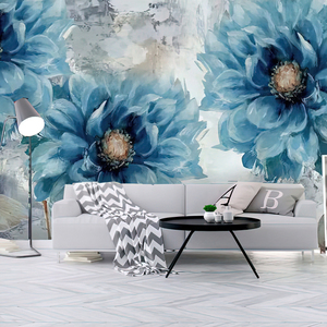 复古花卉油画客厅电视背景墙纸无缝沙发卧室壁纸壁画墙布1人付款51