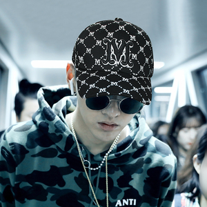 帽子男潮牌棒球帽韩版百搭吴亦凡同款女遮阳帽ny鸭舌帽m联名款新