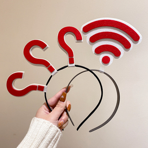 问号wifi发箍无线网个性创意搞怪头箍发捆发卡头饰网红2021年新款