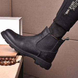 代购ugg雪地靴男鞋羊皮毛一体切尔西马丁短筒靴子英伦休闲皮鞋冬