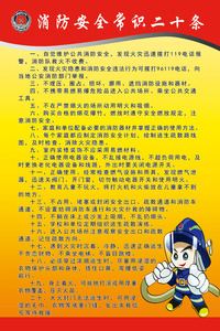 消防安全常识二十条挂图四个能力建设海报安全知识工厂工地宣传画