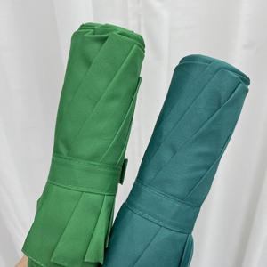 孔雀蓝纯色绿折叠大雨伞1-2人可用素色简约ins风纯色生男女三折伞