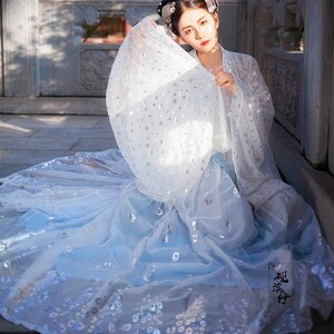 雪姬蓉姬如黛汉服女中国风烫金白菜大袖衫单件超仙百搭学生装外披