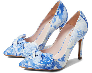 ted baker西班牙产女鞋青花瓷印花浅口性感高跟鞋细跟蝴蝶结单鞋