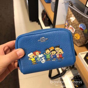 美国直邮 coach/蔻驰 snoopy女士拉链方形零钱包 卡通钱包 2117