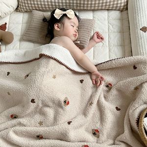 ins韩式婴儿毛毯b类软绵绵儿童午睡空调盖毯宝宝绒毯外出推车毯子