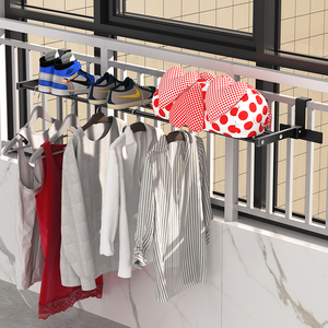 80亲亲熊旗舰店天猫不锈钢窗台晾衣架窗外阳台折叠护栏浴室置物多