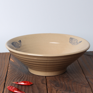土陶农家粗陶碗面碗泡大碗斗笠碗和陶汤碗日式韩式陶瓷碗洋井面碗