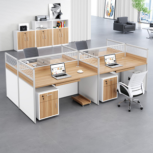 办公桌简约现代职员桌椅组合员工4人工位隔断屏风财务6人卡座桌子