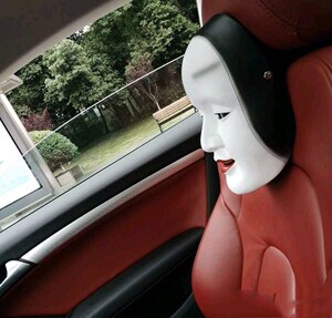 车上吓人鬼脸面具人脸恐怖头枕小丑死神恐怖般若日本抖音副驾鬼脸