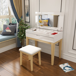 卧室翻盖梳妆台带镜