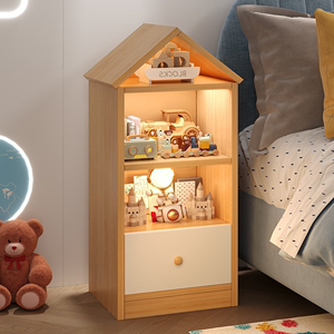 床头柜简约现代创意儿童床头收纳柜卧室绘本置物柜床边带门小柜子