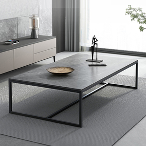 意式轻奢茶几小户型茶桌现代简约家用客厅方形桌子办公室钢架边几