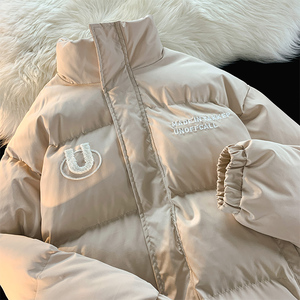 Deschpe 美式复古字母棉服女棉袄冬季宽松加厚外套设计感小众棉衣