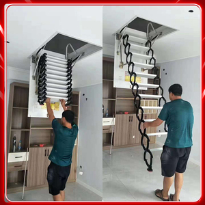 折叠梯子伸缩梯家用升降电动梯子直梯阁楼二层室内多功能加厚梯子