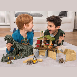 schleich思乐德国鳄鱼探险基地野生动物积木玩具 送儿童生日礼物