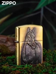 zippo正版防风煤油打火机鬼王大师签名款,汗血宝马立体浮雕盔甲