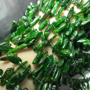 绿锂辉石紫龙晶侧孔不规则随形塔链散珠 随型塔链半成品长链配珠