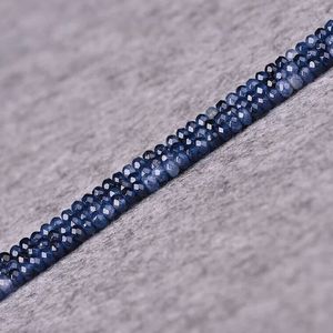 天然水晶 2*4MM墨蓝色玉髓切面刻面盘珠隔片半成品 隔珠配珠 散珠
