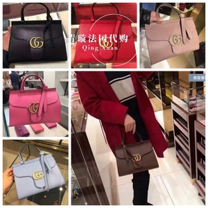 专柜正品代购gucci古驰女包双g牛皮荔枝纹休闲百搭翻盖时尚手提包