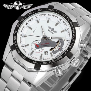 手表男士防水日历全自动机械表镂空爆款t-winner钢带时尚潮流简约